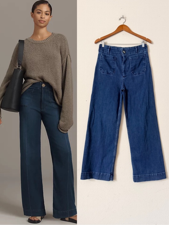 Anthropologie Denim - Anthropologie Maeve SIZE 30 TALL The Colette wide leg high rise jeans in dark